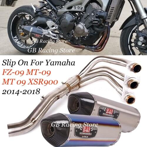 Motorcycle Exhaust muffler contact pipe exhaust MT09 FZ09 Full System Slip On For yamaha FZ-09 MT-09 MT 09 2014-2018 XSR900