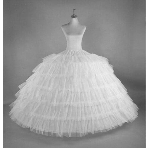 Adult Tutu Womens Skirt Petticoat Crinoline Birdcage Cosplay Long Underskirt Sweet 6 Layers Tulle and 6 Hoop Skirt for Wedding