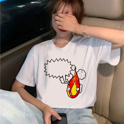 2021 Hot Sale Women T Shirt Summer Short Sleeve Graphic Casual Female Top Tees Oversized Kawaii Girls Lady Clothing Fire Print