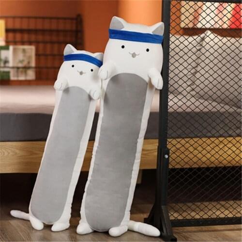 1pc 90/120cm Japanese Food Ramen Cat Plush Toys Long Body Kawaii Cat Pillow Stuffed Soft Dolls for Kids Girls Birthday Gifts