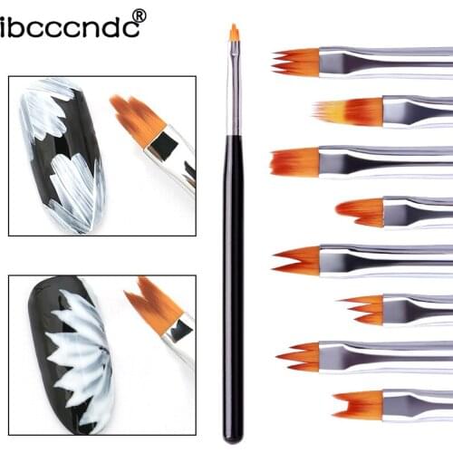 1pc UV Gel Polish French Nail Brushes Gel Varnish Building Painting Petals Drawing Flowers Gradient Dotting Nail Art Pen Brush