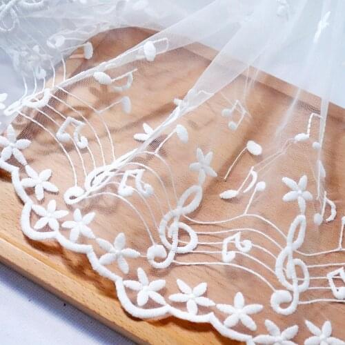 1Yard 32cm Width white Embroidered Wedding Lace Trim Sewing Ribbon Guipure Lace Fabric Curtains Lace Fabric Garment Accessories