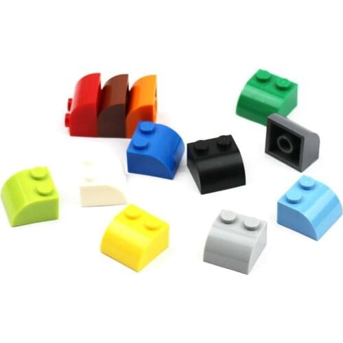 100PCS WW2 Army Sets Accessories Special Blocks 2 X 2 with Curved MOC City Building Bricks Plastic Toys Kids Technical Aids