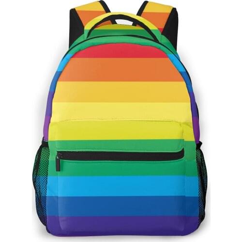 2020 OLN Travel Backpacks Striped Multicolored Rainbow Girl Backpack For Women Large Capacity School Bag For Teenage
