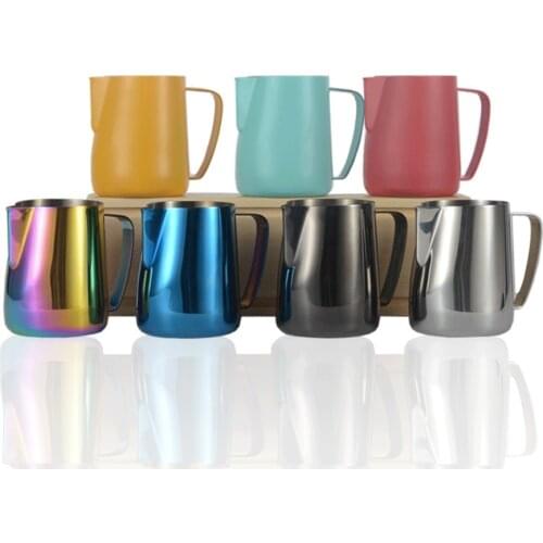 350ml Milk Frothing jug Espresso Coffee Pitcher Barista Craft Latte Milk Frothing Jug Stainless Steel Colorful Mug Frothing Jug