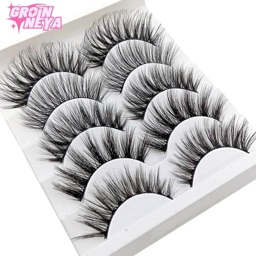 5 pairs 3D Mink Lashes Natural False Eyelashes Dramatic Volume Fake Lashes Makeup Eyelash Extension Silk Eyelashes