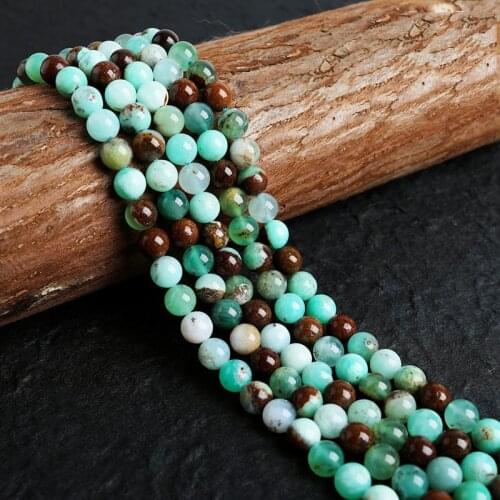 4 6 8 10mm Natural Chrysoprase Australian Jades Round Loose Stone Beads For Jewelry Making DIY Bracelet Accessories 7.5inches