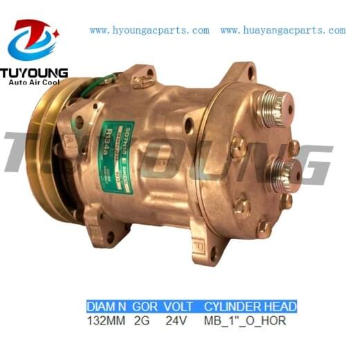 7H15 auto ac compressor 132MM 2G 24V 709 car air pump R134a