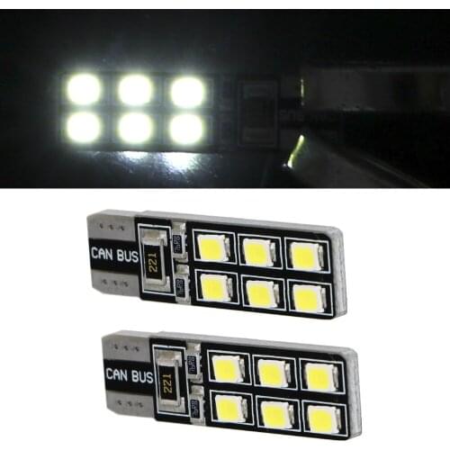 White 12SMD T10 Car LED Bulb Signal Lamp Taillight Turn Signal Lamp 2pcs Car Reading Light Car Styling Side Marker Lights