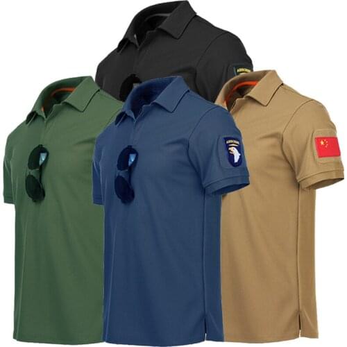 4XL Large Size Mens Outdoor Sport Quick Dry T-shirt Summer Climbing Training Thin Lapel O-neck Military Uniform Tactical T Shirt
