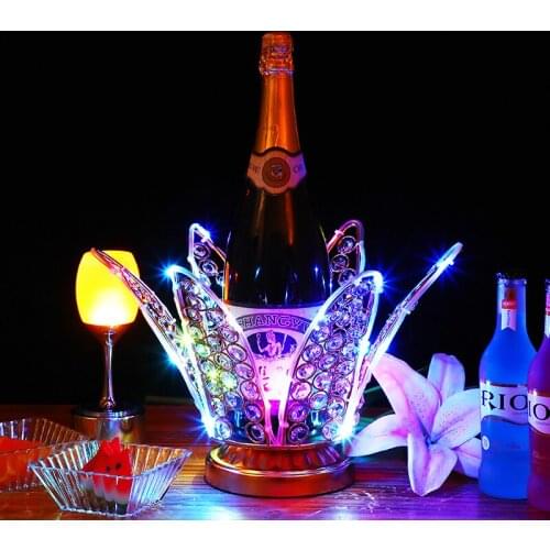Lotus flower rechargeable LED Luminous Beer Wine Holder Glowing Champagne Cocktail Drinkware Holder disco party bar accessories