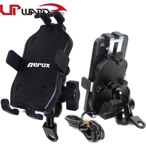 For YAMAHA NVX155 AEROX155 NVX AEROX 155 2015-2020 Motorcycle Handlebar Rearview Mirror Mobile Phone Holder GPS Stand Bracket