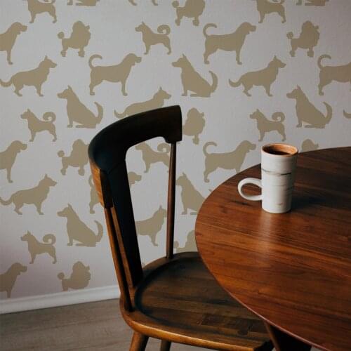 Dogs Stencil Design, Painting Template 30x30 Cm, Walls, Tiles, furniture For Easy and Practical Pattern Application