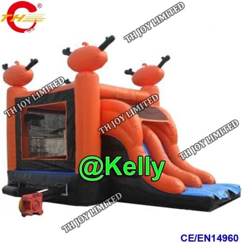 Halloween inflatable bouncer with slide for sale, customized inflatable halloween pumpkin bounce castle for sale