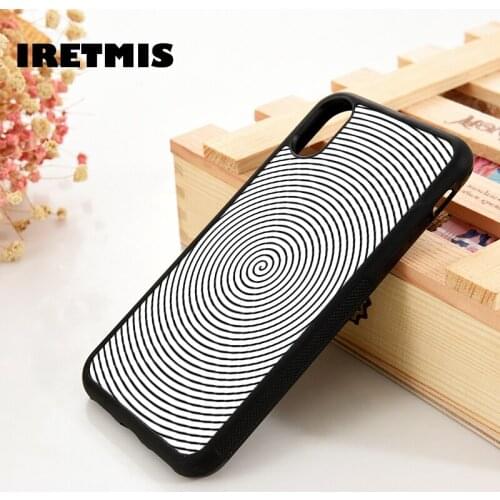 Iretmis 5 5S SE 6 6S TPU Silicone Rubber Phone Case Cover for iPhone 7 8 Plus X Xs 11 12 MINI Pro Max XR Hypnotic
