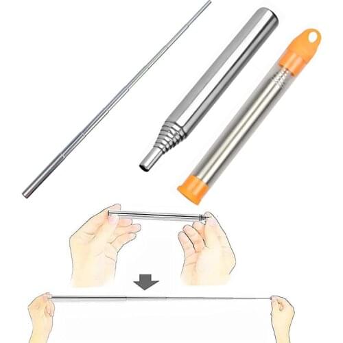 Stainless Steel Pocket Bellows Collapsible Air Blasting Campfire Fire Blower Pipe Camping Hiking Cooking Gear Tools 9.3-48.5cm