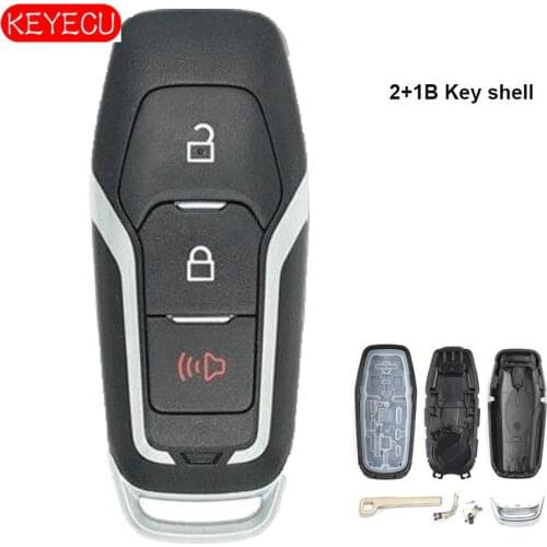 Keyecu Smart Prox Remote Key Shell Case Fob 2+1 Button for Ford M3N-A2C31243300
