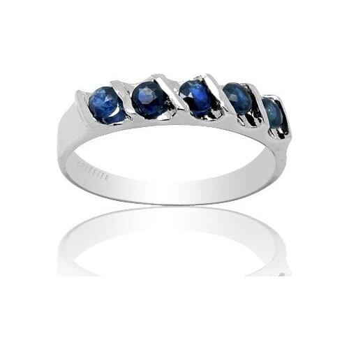 Classic 925 Silver Gemstone Ring for Office Woman 2mm Natural Sapphire Silver Ring Sterling Silver Sapphire Ring