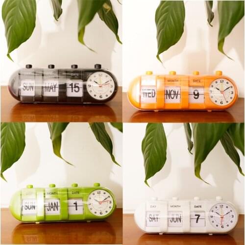 Creative Digital Auto Flip Down Clock Desk Stand Page Quartz Clock