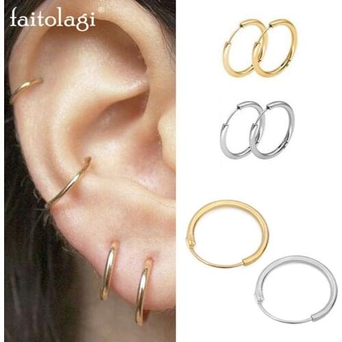 Set Hoop Earring 3 Size Circle Earrings Gold Silver Color Hip-Hop Small Loop Earring Classic Women Jewelry Brincos Mujer Bijoux