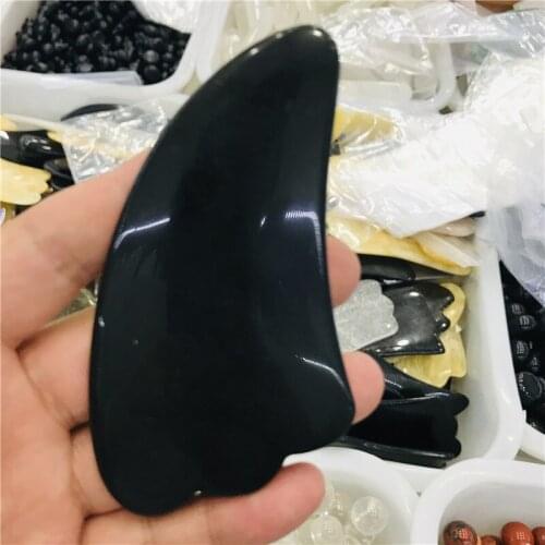 Natural Jade Guasha Scraping Massage Scraper Face Massager Board Rose Quartz Agate Acupoint Facial Eye Care