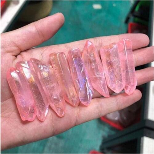 Natural Pink Aura Clear Quartz Raw Specimen Crystal Stone For Home Decoration