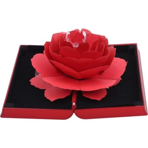 New Women Unique Pop Up Rose Wedding Engagement Rings Box Ring Storage Box Surprise Jewelry Storage Holder