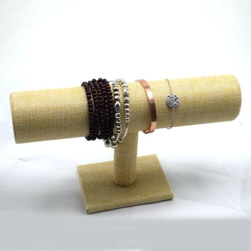 Linen Bracelet Display Organizer Stand Holder Jewelry Chain Watch Stand Showcase
