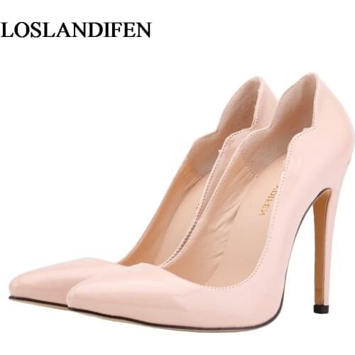 Pointed Toe Patent Leather High Heels Fashion Sexy High Heel Shoes Women Pumps Wedding Pumps Singles Shoes NLK-A0170