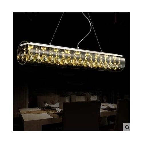 Pendant light LED 110-220V Creative Art bar Dining Room Table Rectangular Glass Crystal pendant lamps