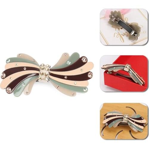 Luxury Big Butterfly Hair Barrettes High Quality France Acetate Hair Clips with Rhinestone Women Hair Clips