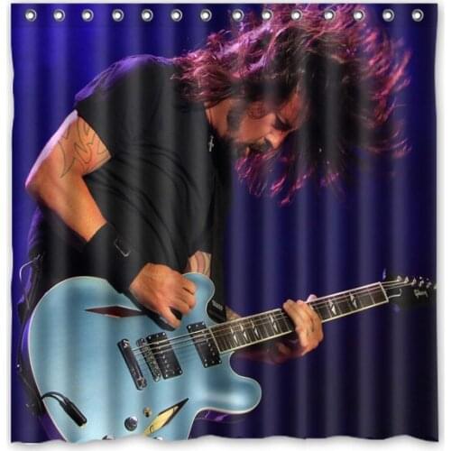 Customized Waterproof Bathroom Foo Fighters Shower Curtain Polyester Fabric Bath Curtain With 12 Hooks 180*180cm