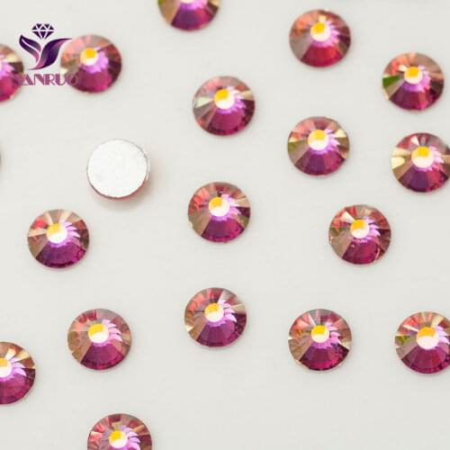 YANRUO Rose AB (209AB) Non Hotfix DIY Rhinestones Flatback Crystal Supplies Stones for Dress