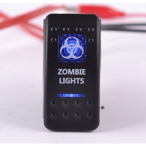 1Pc 12V Car Refit switch Spot Fog Rear Light Switch Button with Blue Light ZOMBIE LIGHTS car accessories Push Button Switch New