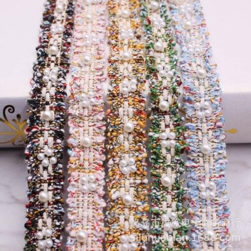 1 yards Glitter Gold line Woven Beads Ribbon DIY Craft Gift Packaging Sewing Headwear Lace Trim Material Wedding Decoration