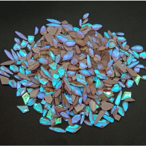 100pcs/bag Newest Nail Art Rhinestones Flat Design Crystal Purple Glass Stones For 3D Nails Art Decorations