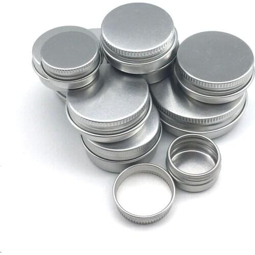 1000Pcs Cream Jar Tin Cosmetic Lip Balm Containers Nail Derocation Crafts Pot Refillable Bottle Screw Thread Empty Aluminum