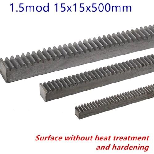 2pcs/lot 1.5Mod 1.5 Modulus Gear Rack steel 15*15*500mm rack 45 steel cnc rack
