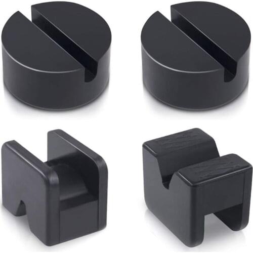 4Pcs Floor Jack Pad Adapter for Jack Stand Universal Rubber Slotted Frame Welds Protector T3EF