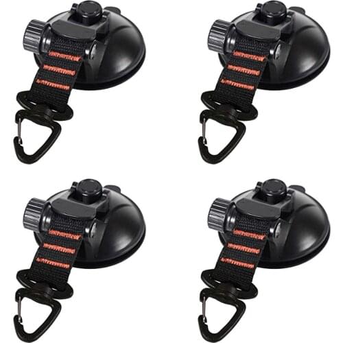 4Pcs Car Mount Luggage Tarps Tents Anchor Heavy Duty Suction Cup Anchor W/Securing Hooks Car Camping Tarpaulin Accessories