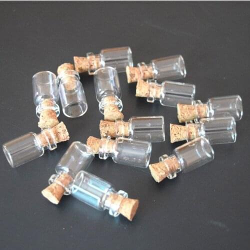 20pcs 0.5mL Mini Small Tiny Clear Cork Stopper Glass Bottles Vials Wholesale shipping