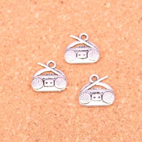 80Pcs Antique Silver Plated radio retro boombox Charms Diy Handmade Jewelry Findings Accessories 14*15mm