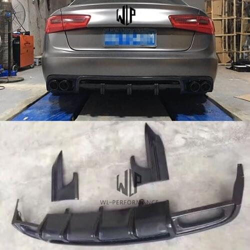 A6 RS6 ABT style Carbon Fiber Car Body Kits Rear Diffuser Rear Lip Side splitters For Audi A6 Car Body kit 2013-2016