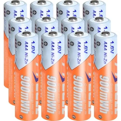 12PCS PKCELL AAA 900mwh 1.6V Ni-Zn Rechargeable Battery 3A Batteries For 4WD speed RC car toys, digital cameras