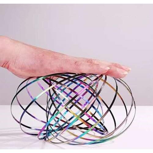 Colorful Spinner Stainless Steel Flow Toy Amazing Flowing Arm Ring Toys Spring Toy Stage Magic Wristband Decompression Toy