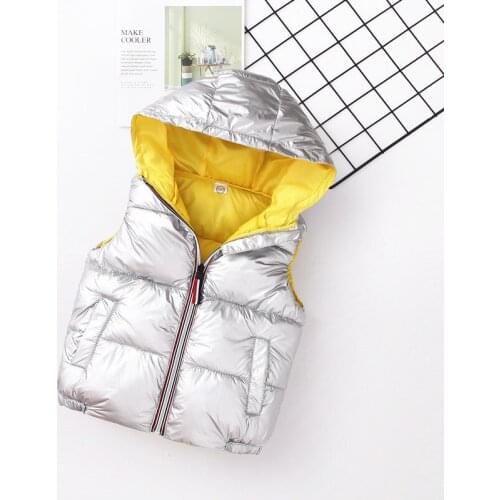 Children Cotton Vest Boy Child Eiderdown Cotton Vest In Winter Coat More Female Vest Han Edition Hooded Waistcoat