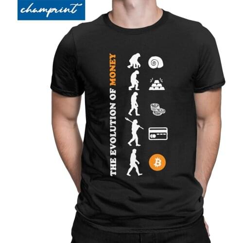 The Evolution Of Money Bitcoin Crypto Cryptocurrency T-Shirts Men Women Blockchain Btc Tee Shirt Crewneck T Shirts 4XL 5XL