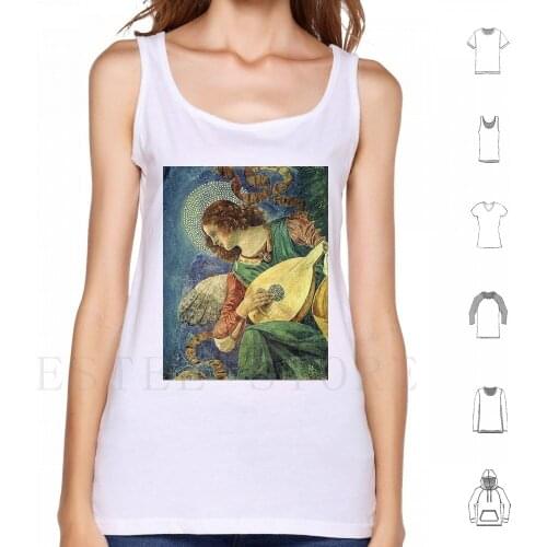 Music Making Christmas Angel Lute Player Tank Tops Vest Angel Angels Christmas Angel Xmas Music Music Making Angel Angel