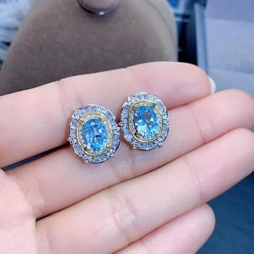 Topaz Ring Natural And Real Topaz Earring 925 sterling silver Fine jewelry Topaz Earring