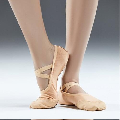 Leather Head Yoga Slippers Teacher Gym Indoor Exercise Mesh Ballet Dance Shoes Children Kids Girls Woman